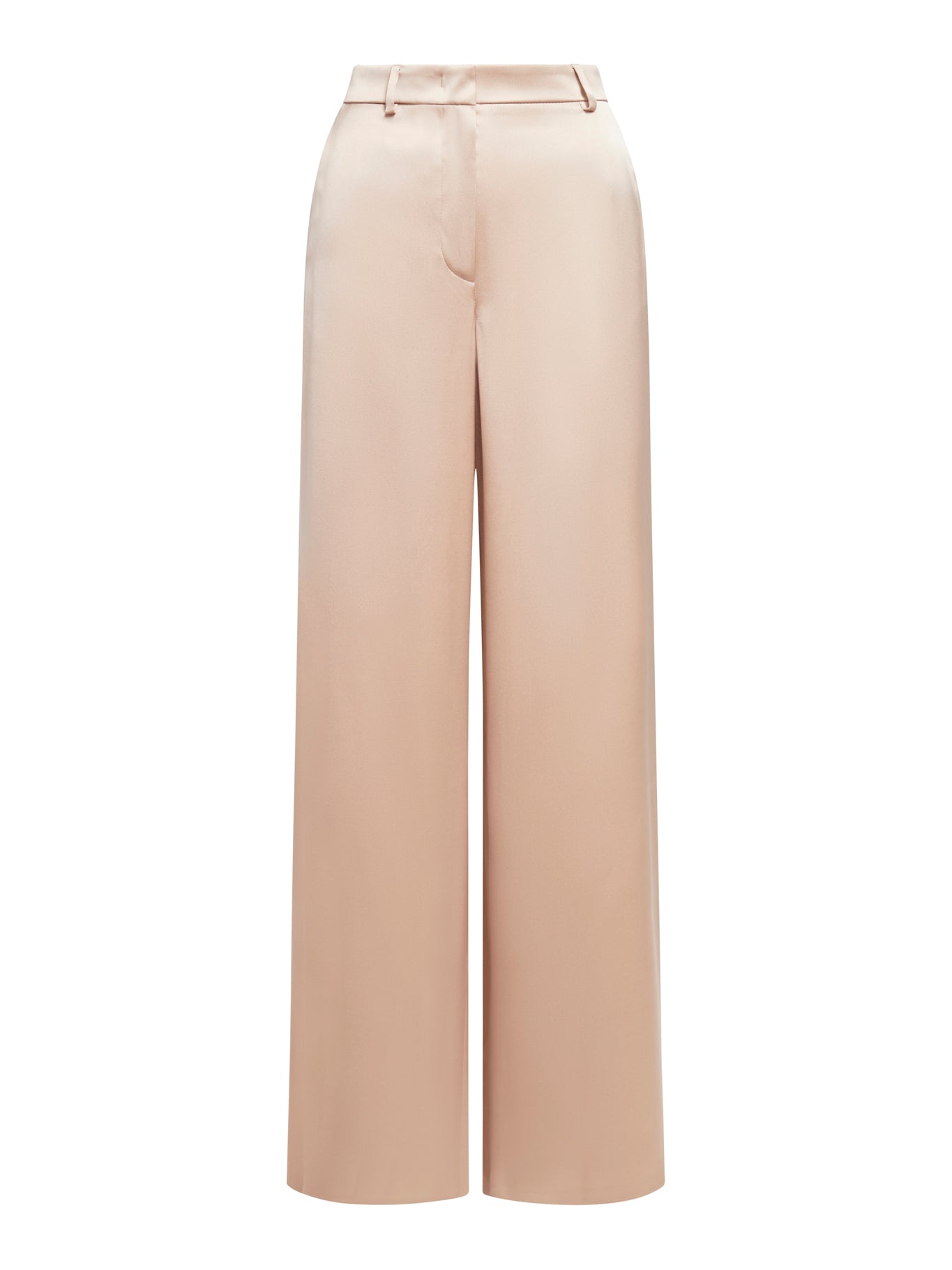 Pantaloni flat front in doppio raso di seta