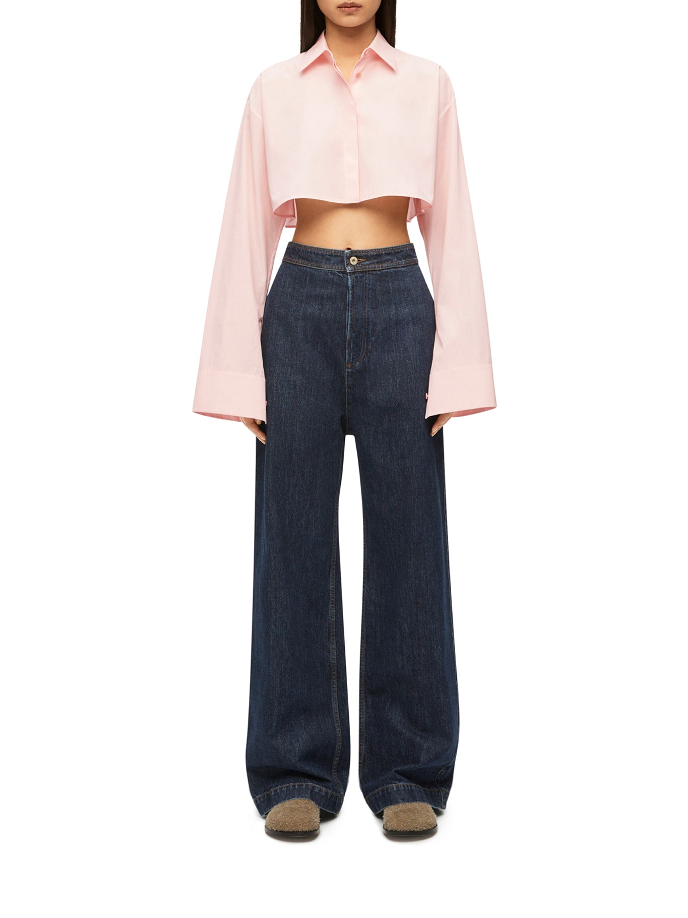 Jeans a vita alta in denim