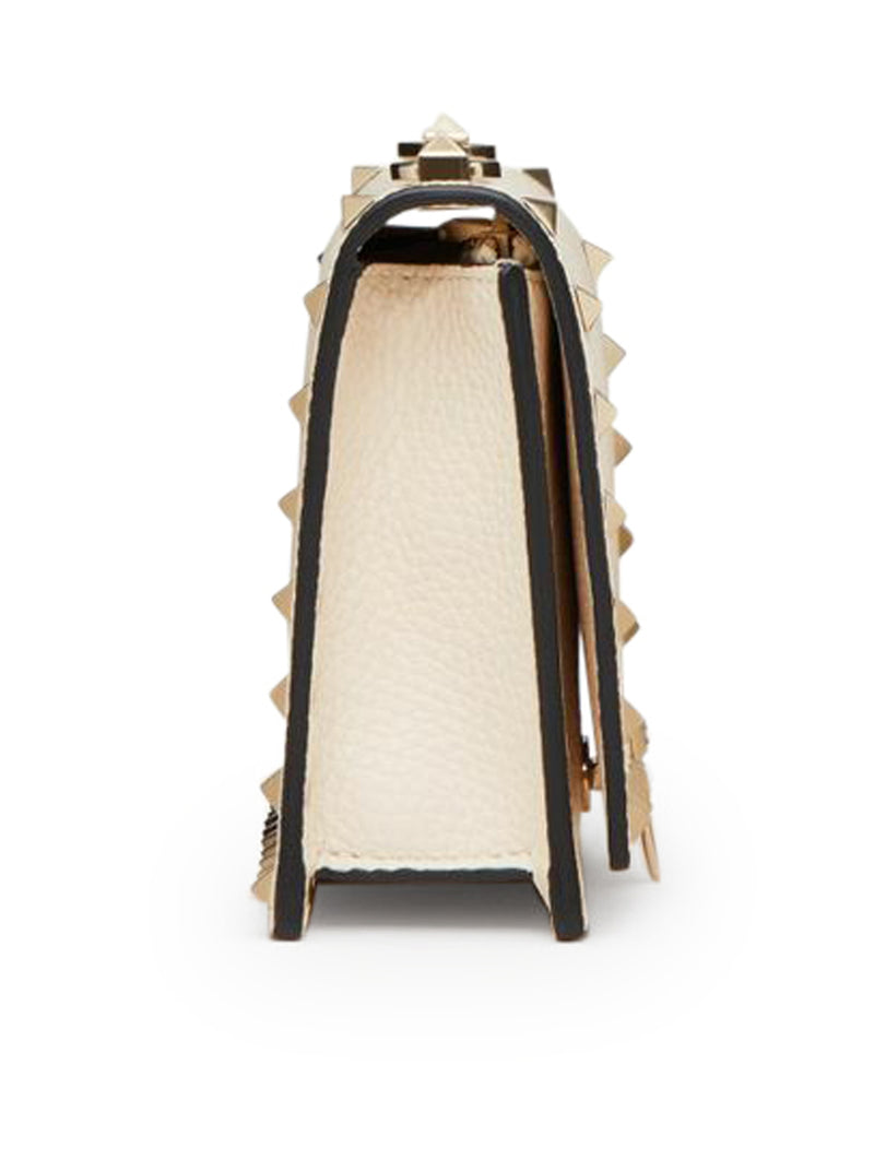 POUCH CON CATENA ROCKSTUD IN VITELLO GRANATO