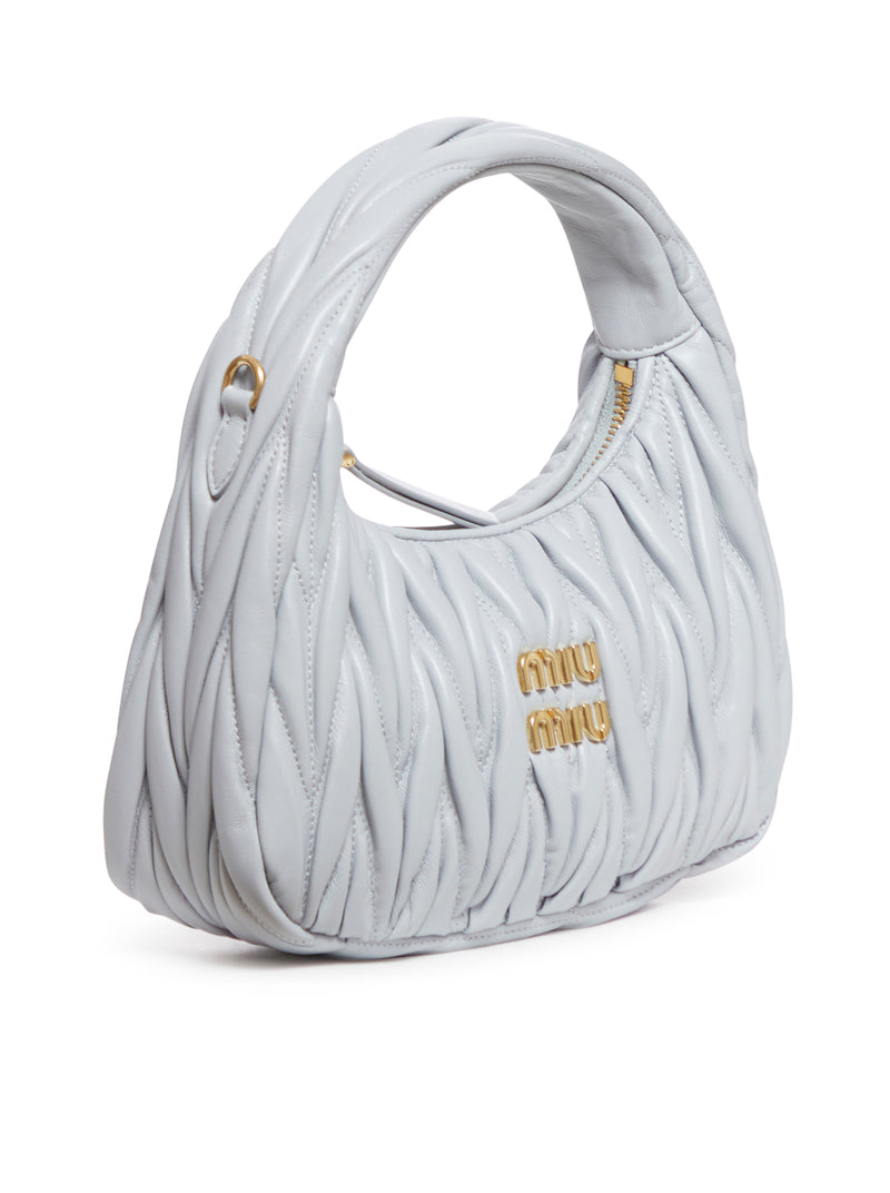 Mini borsa hobo Miu Wander in nappa matelassé