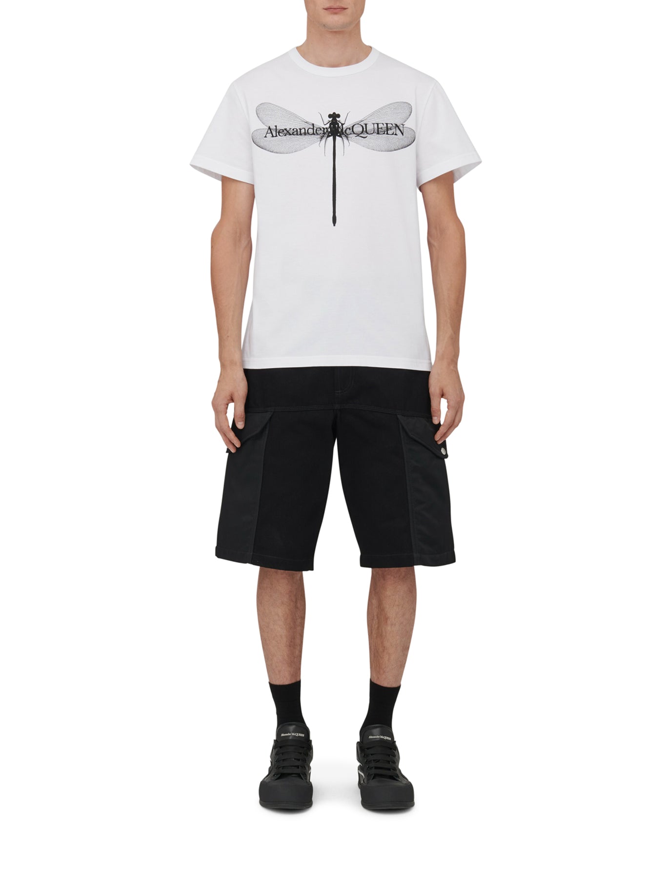 T-shirt da uomo Dragonfly in bianco/nero