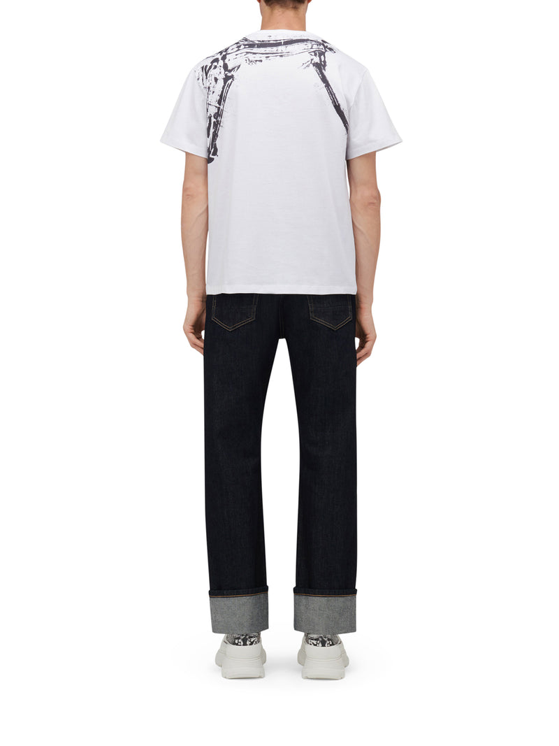 T-shirt da uomo Fold Harness in bianco/nero