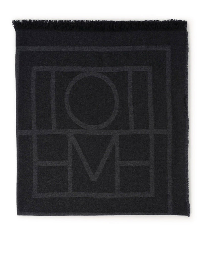 Sciarpa in lana e cashmere con monogramma