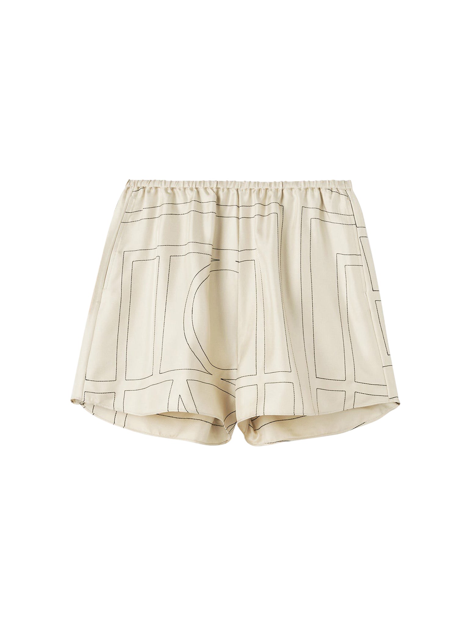 SHORTS PIGIAMA IN SETA CON MONOGRAMMA