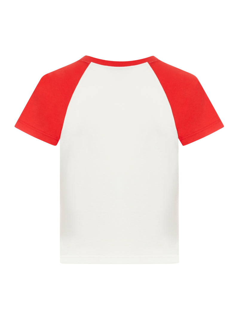 T-SHIRT A MANICHE CORTE IN JERSEY DI COTONE