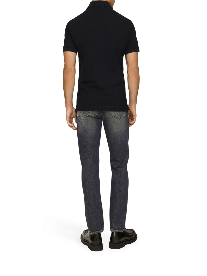 JEANS REGULAR STRETCH BLU LAVATO