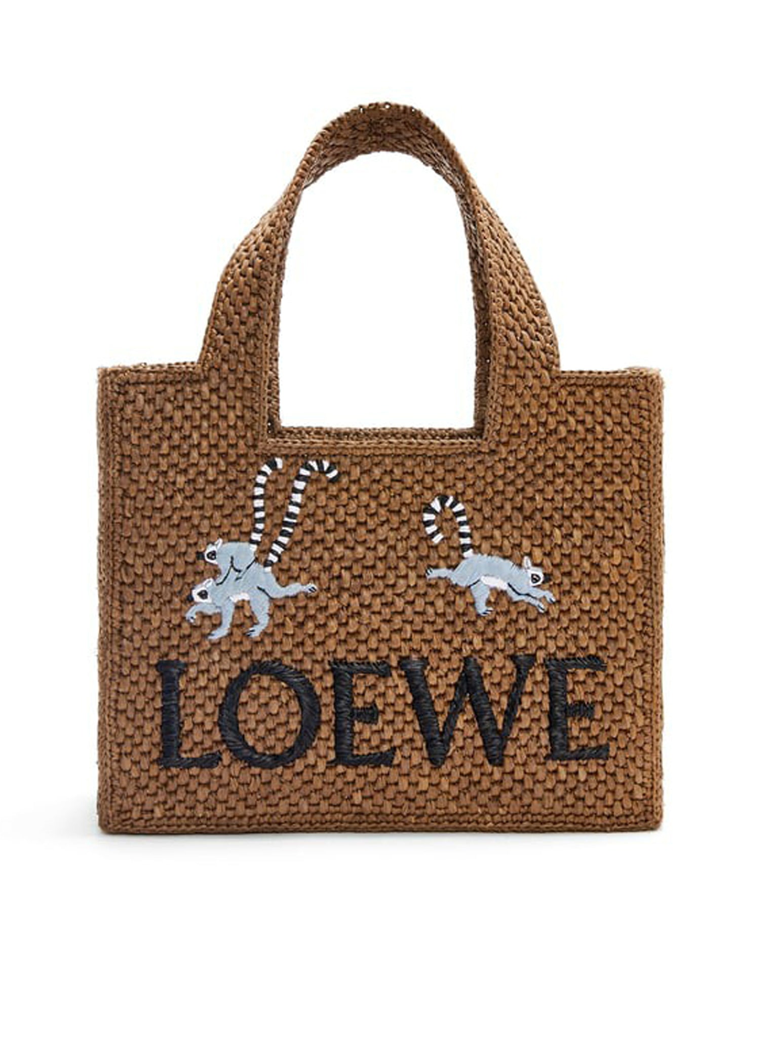 Borsa Font Tote piccola Lemur in rafia