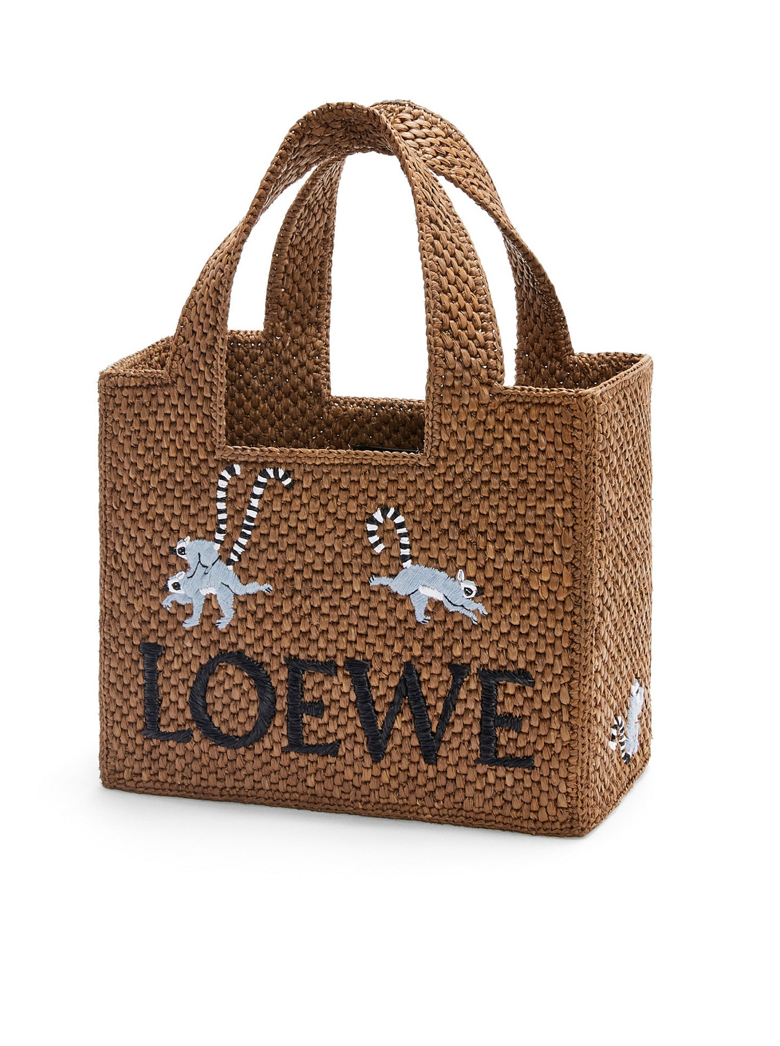 Borsa Font Tote piccola Lemur in rafia