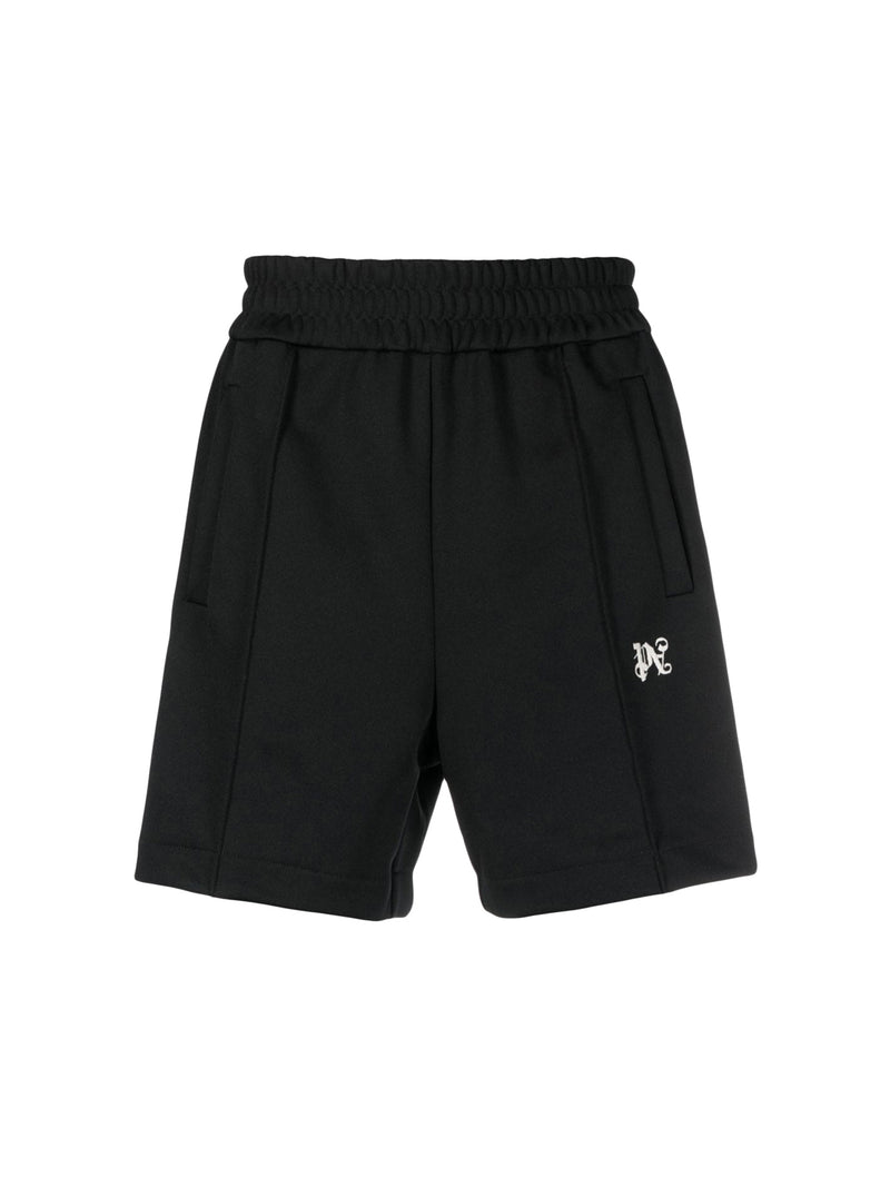 Shorts sportivi a righe con ricamo