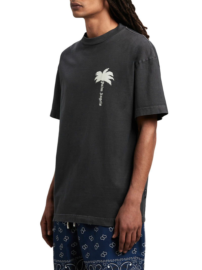 T-shirt in cotone con stampa palme