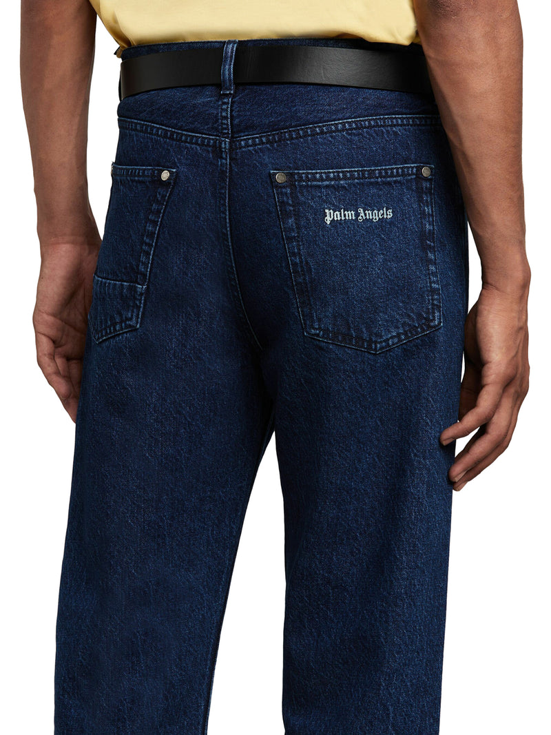 jeans a gamba dritta con stampa logo