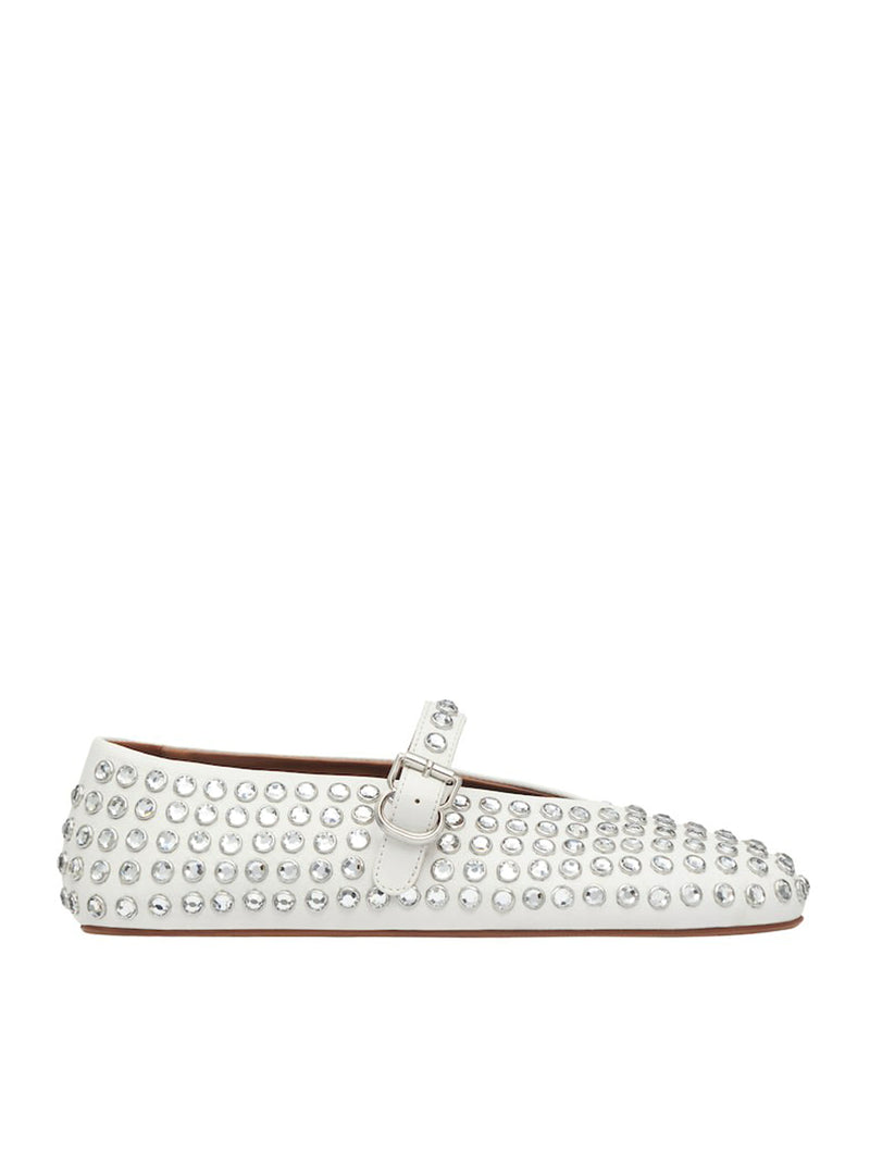 BALLERINE IN PELLE DI AGNELLO CON STRASS