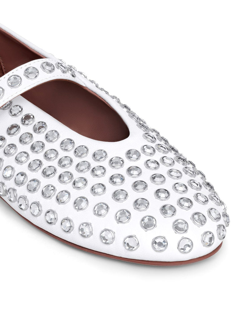 BALLERINE IN PELLE DI AGNELLO CON STRASS