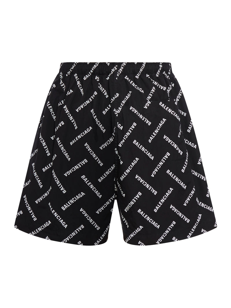 Shorts in cotone con logo allover