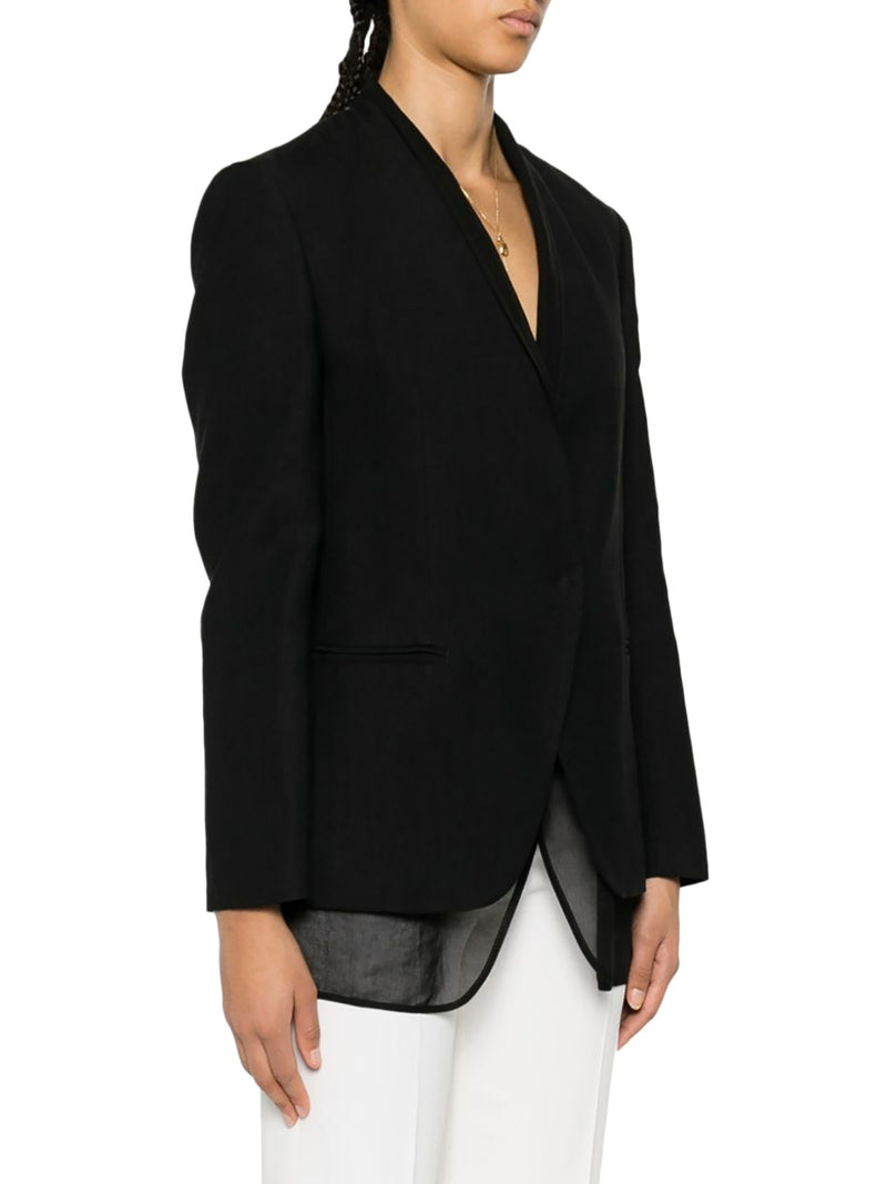 Blazer monopetto inserto organza