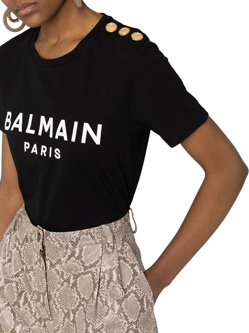 T-shirt con stampa Balmain Paris