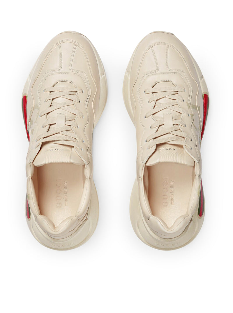 Sneaker Rhyton uomo in pelle con logo Gucci